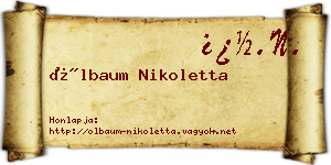 Ölbaum Nikoletta névjegykártya